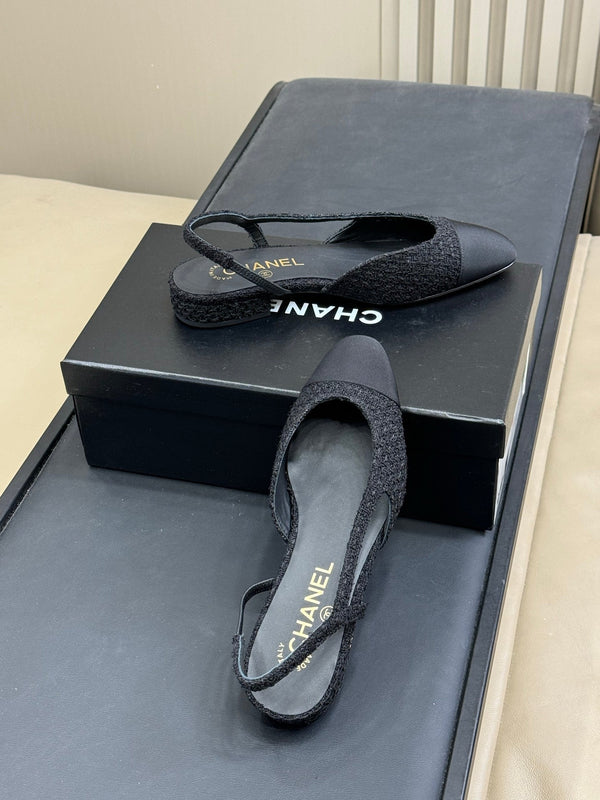 CC Classic Slingback Black Fabric Black Grosgrain 282284