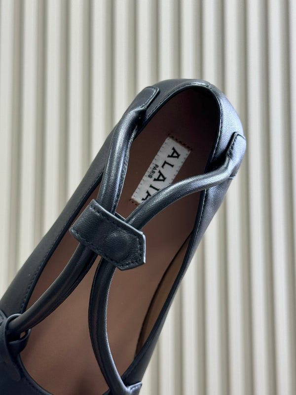 ALAIA Le Teckel Ballet Flats Black Sheepskin 468731