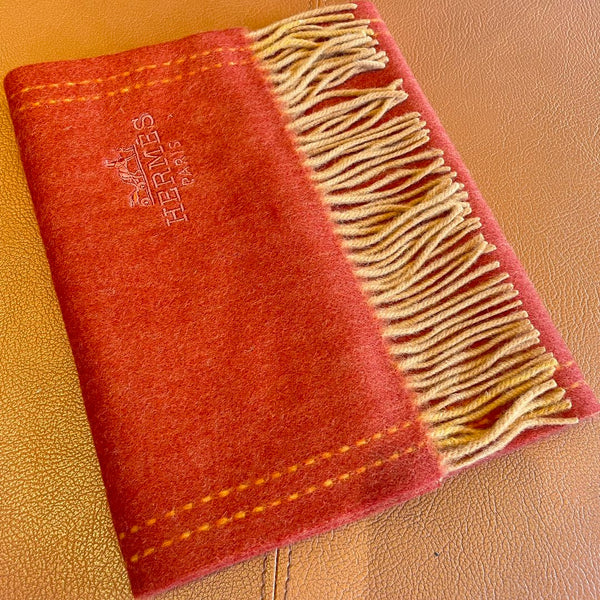 SCARF 180CM RED ORANGE CASHMERE