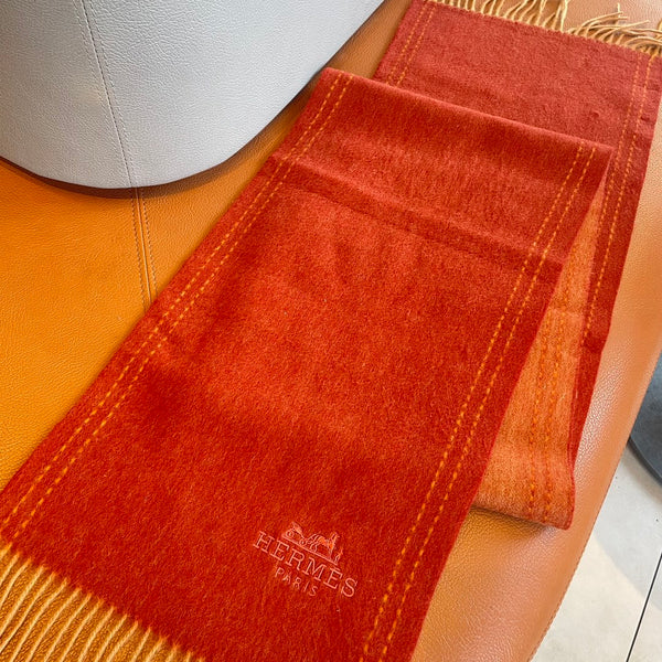 SCARF 180CM RED ORANGE CASHMERE