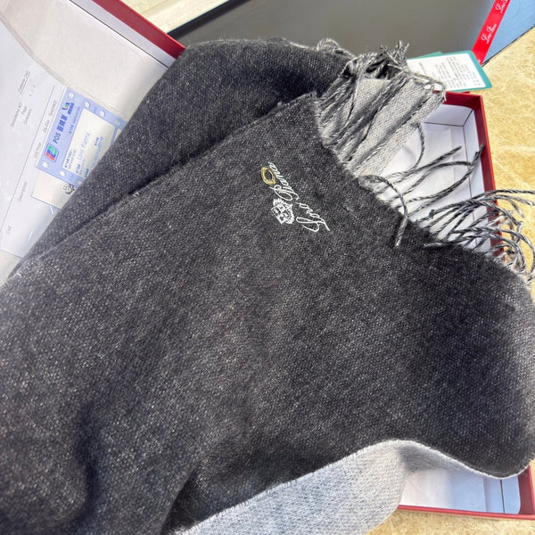 Loro Piana Long Scarf Grey Melange Cashmere 150393