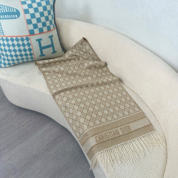 CD Double-Sided Scarf 200cm Beige Cashmere 150402