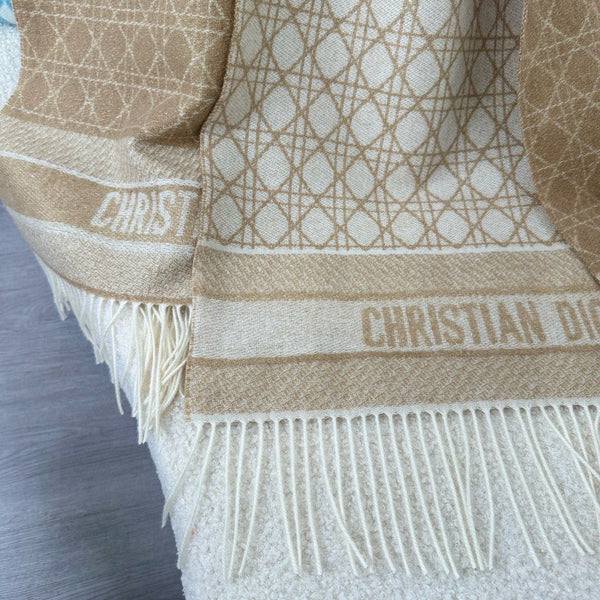 CD Double-Sided Scarf 200cm Beige Cashmere 150402