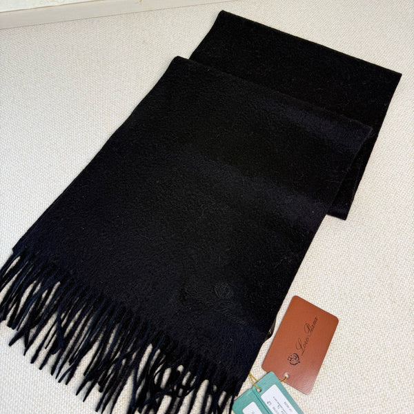 Loro Piana Long Scarf Black Cashmere 150419