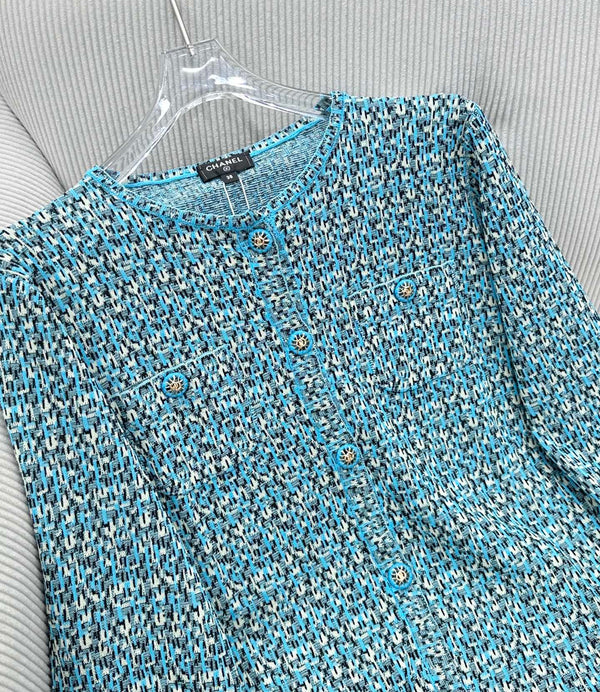CC 26s Peacock Blue Textured Knit Cardigan 426173