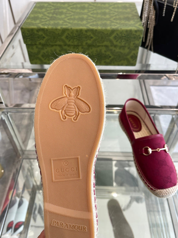 GC 2025 Espadrille With Horsebit Red Burgundy Canvas 292314