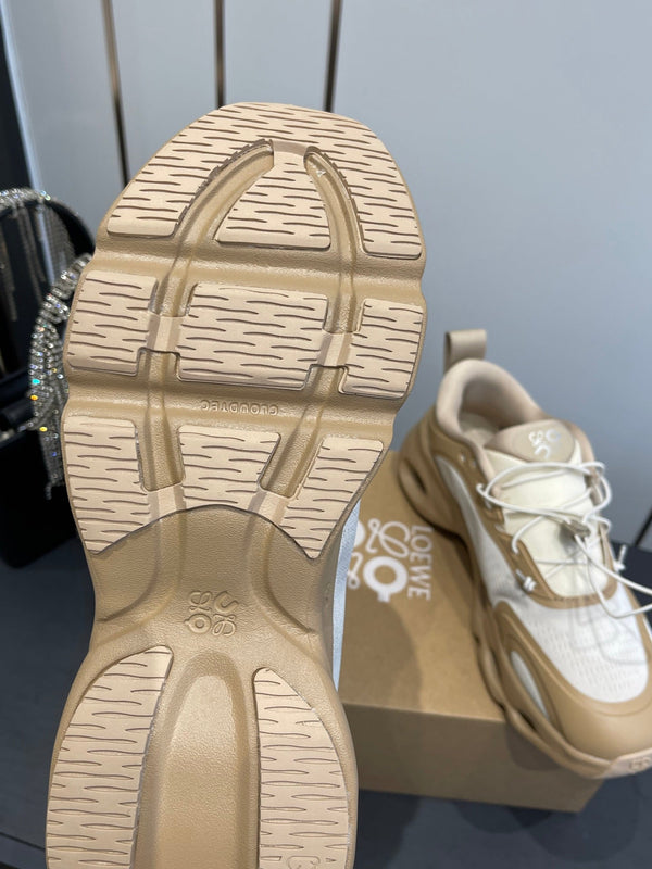 Loewe x On Cloudsolo Sneakers Cream Grey and Light Beige Polyester and Mesh 533485