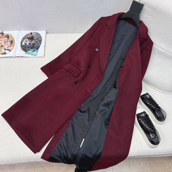 Miu Miu Long Suit Jacket Burgundy Polyester Wool