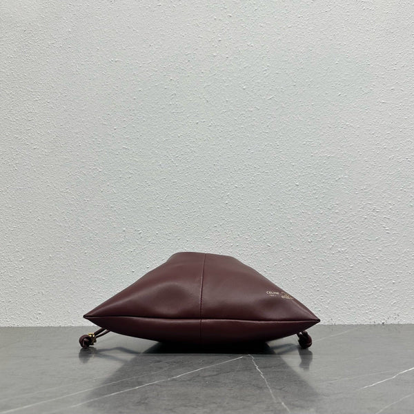 Celine Crystal Pouch Burgundy Lambskin