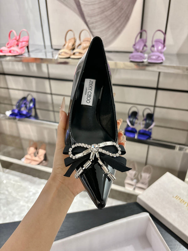 Jimmy Choo Auria Pumps 70 Black Patent Leather 597652