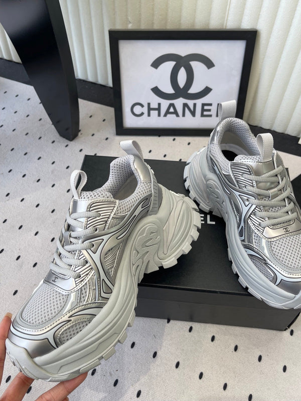 CC Platform Sneakers Sliver Mesh Rubber 611801