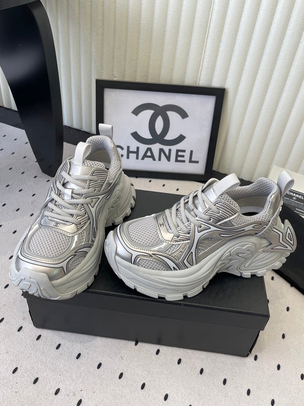CC Platform Sneakers Sliver Mesh Rubber 611801