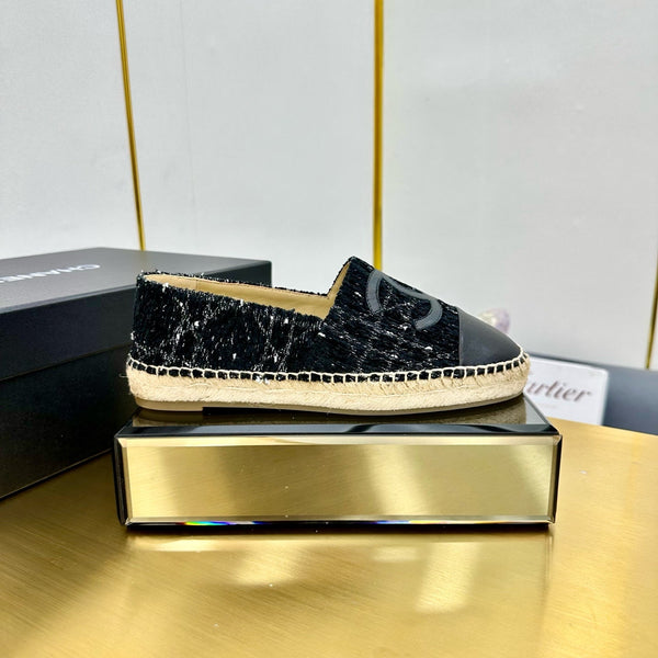 CC 25s Slip–on Espadrilles Black Tweed 297819