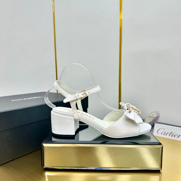 cc 25 bow sandal 50mm white sheepskin 238485