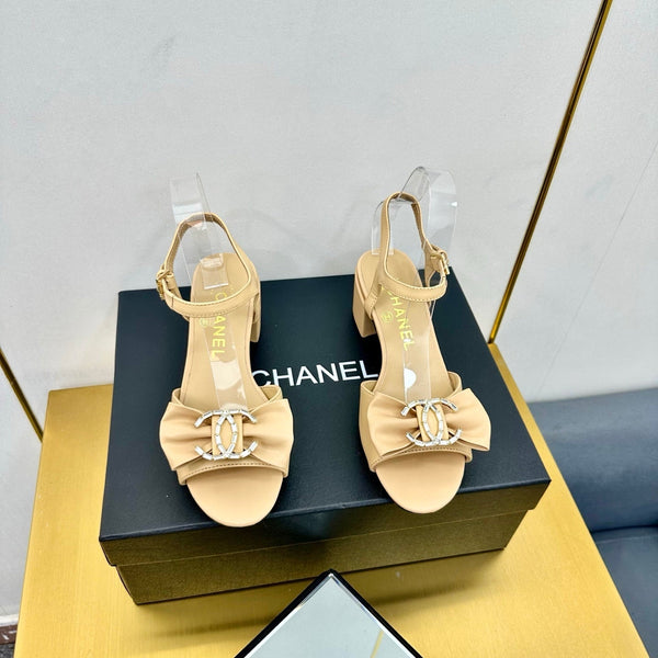 cc 25 bow sandal 50mm beige sheepskin 238486