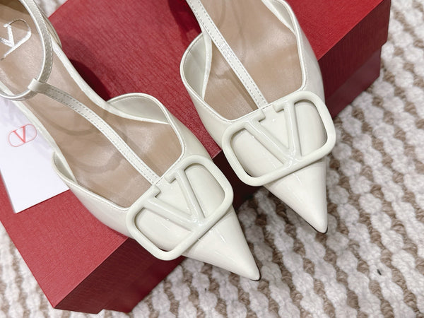 VT 26s T-Strap Slingback White Patent Leather 722232
