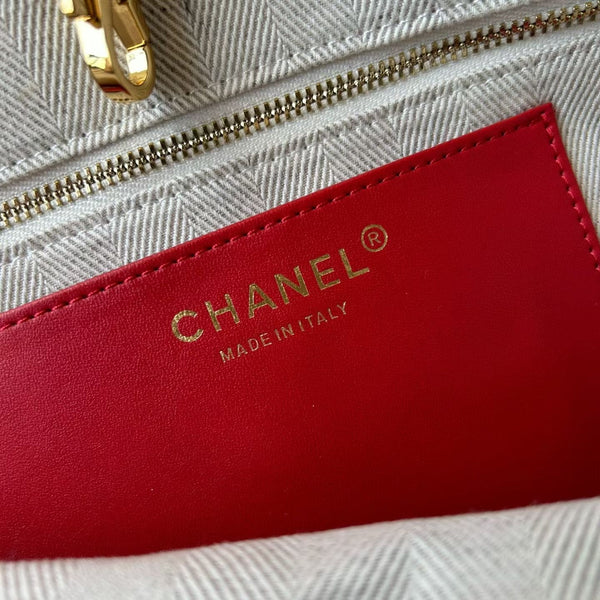 Chanel 2026 Double C Tote Bag 36cm Black White Canvas Leather