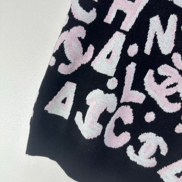 CC Vest Black Pink Wool Nylon 345983