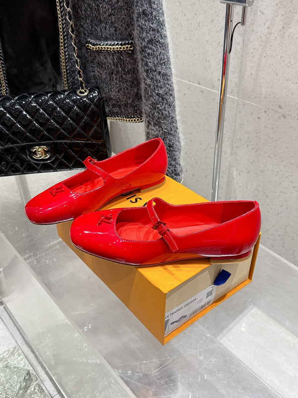 LV Swing Ballet Flat Red Patent Leather 610708