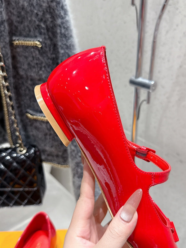 LV Swing Ballet Flat Red Patent Leather 610708