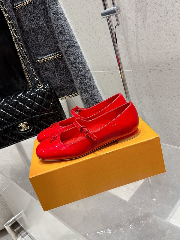 LV Swing Ballet Flat Red Patent Leather 610708