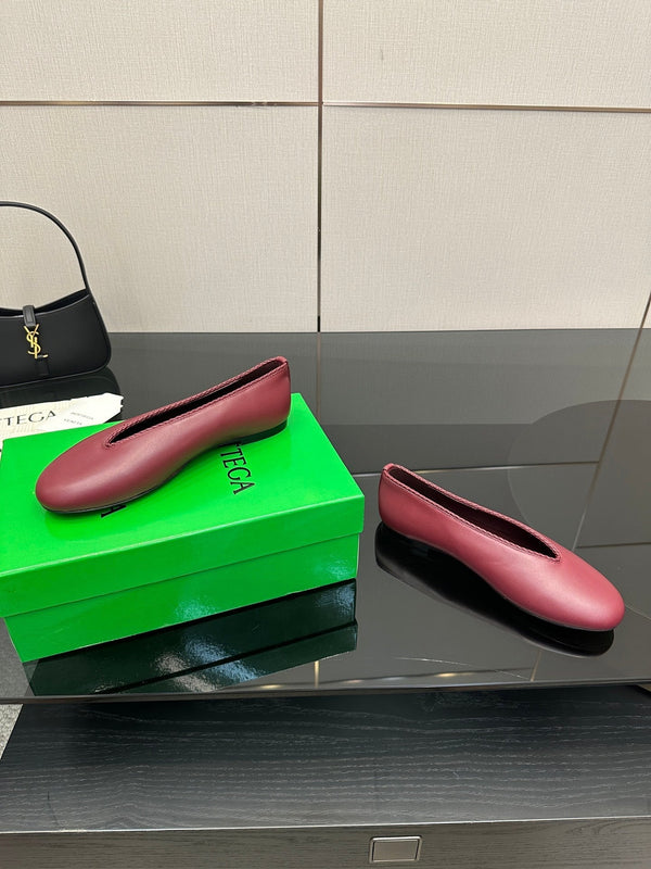 BV Puddle Ballet Flat Red Lambskin 427638