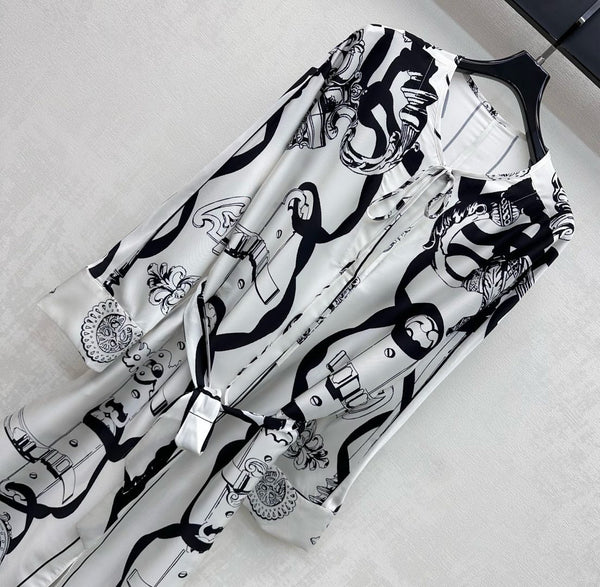 HM 26s Printed Silk Dress 490