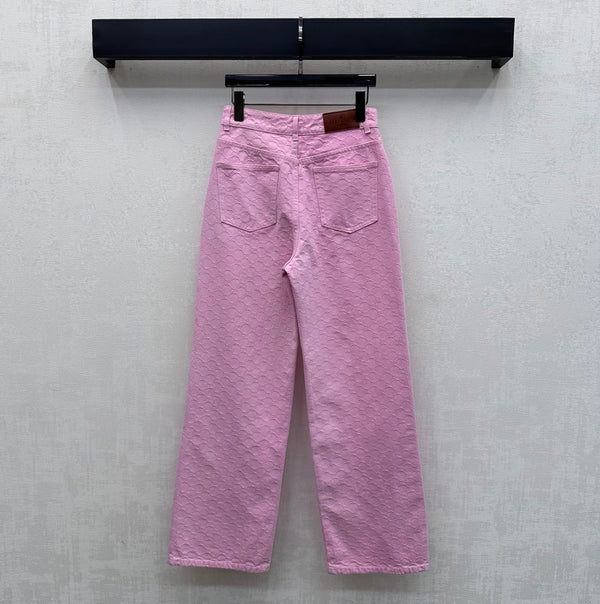 GG 26s Jacquard Leg Jeans Hot Pink Denim 363924