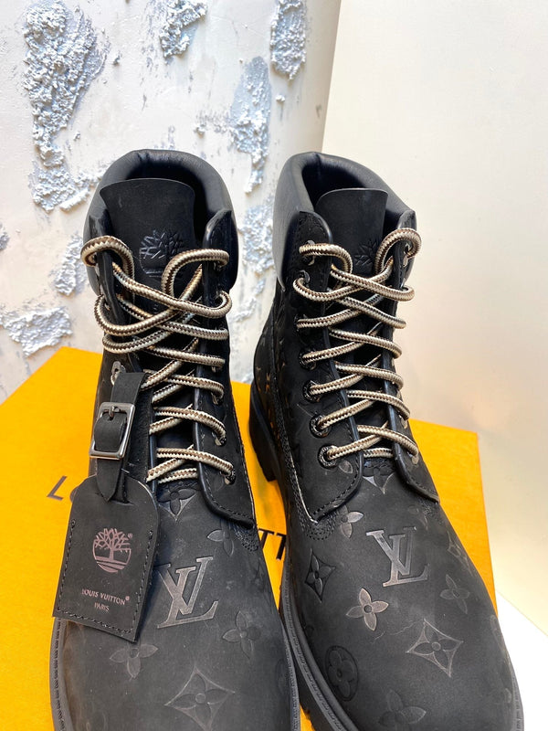 LV x Timberland 6-In Ankle Boot 35mm Black Monogram Suede