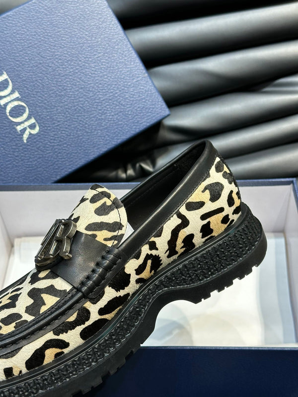 CD EXPLORER ICON LOAFER BLACK AND YELLOW FUR