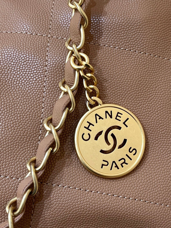 CC 24K Hobo 22 Bag Brown Grained Calfskin