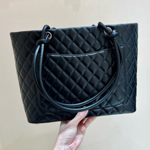 CC 25s Cambon Ligne Tote Bag 30cm In Black Calfskin