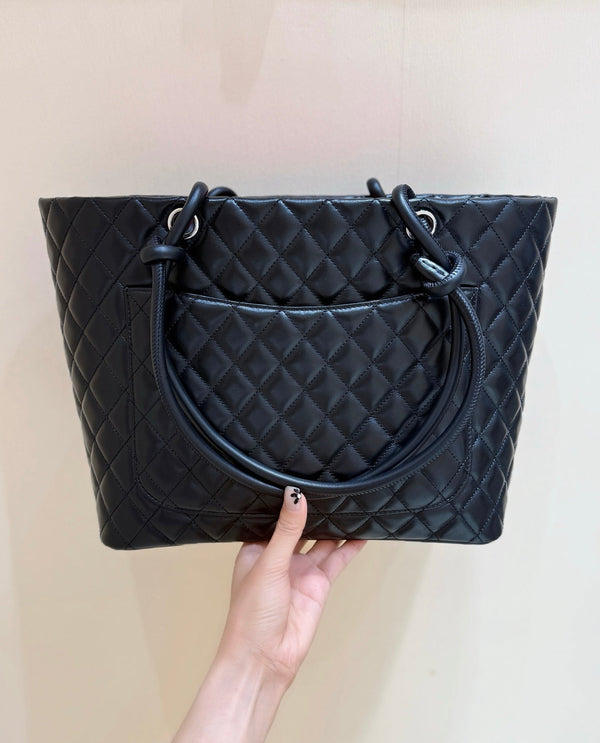 CC 25s Cambon Ligne Tote Bag 30cm In Black And White Calfskin