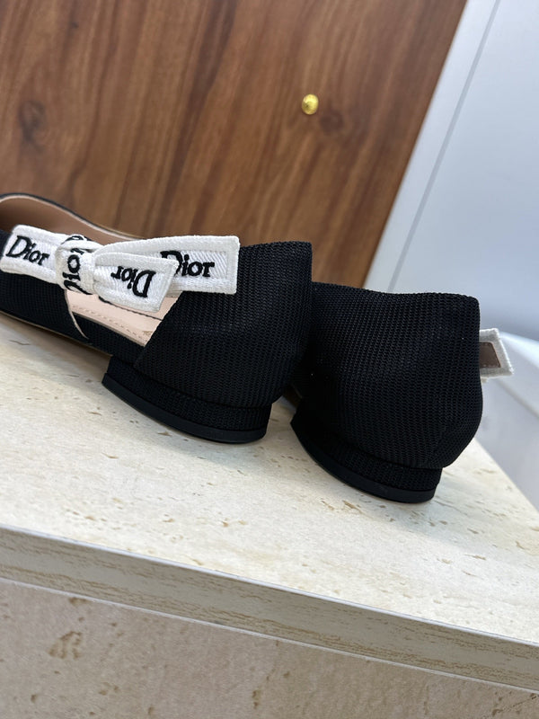 CD J'Adior Ballet Flat Black Technical Fabric 633064