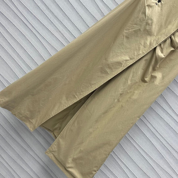 CD Mid-Length Dress Olive Cotton Gabardine