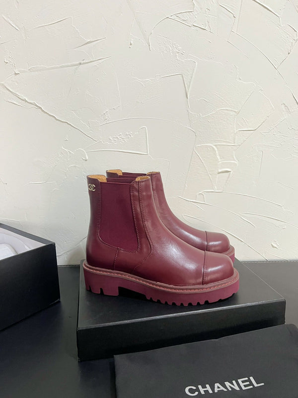 CC Chelsea Ankle Boots In Burgundy Cowhide 949681
