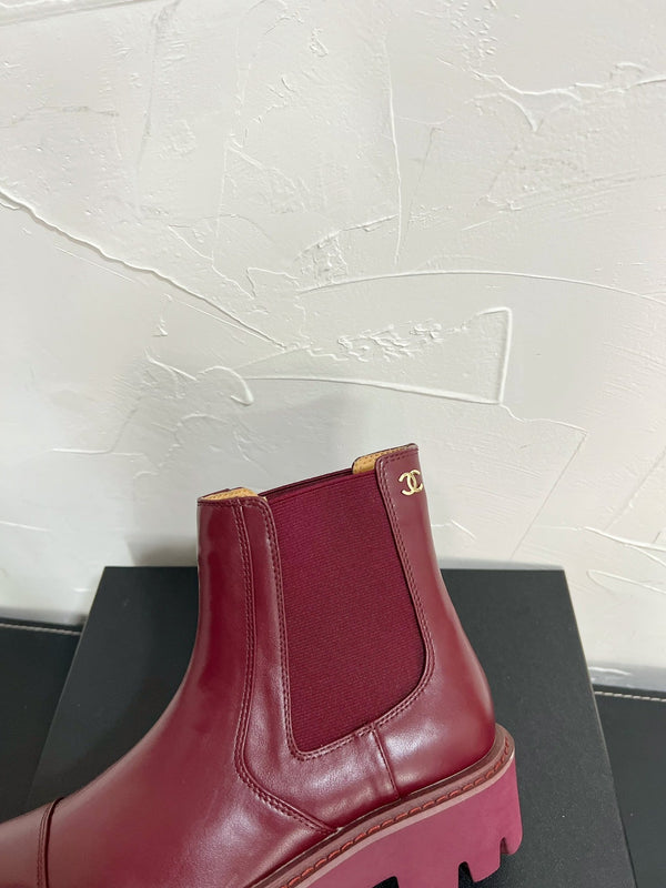 CC Chelsea Ankle Boots In Burgundy Cowhide 949681