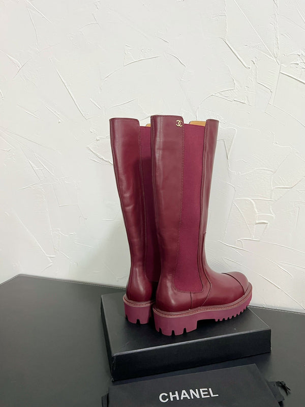 CC Chelsea High Boots In Burgundy Cowhide 949690