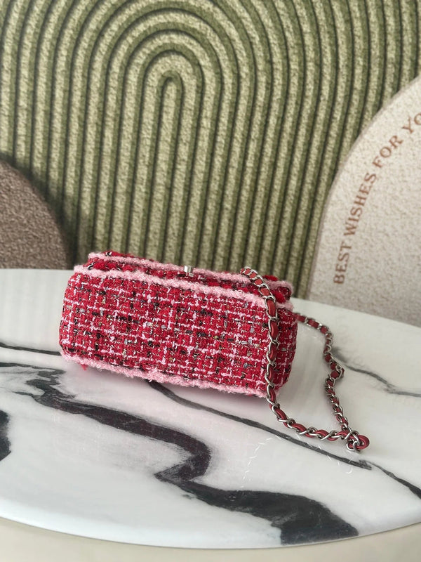 CC 2026 Mini Flap Bag Tweed Denim Leather
