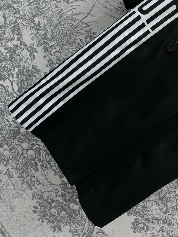 CD 25 Long Coat Black White Polyester