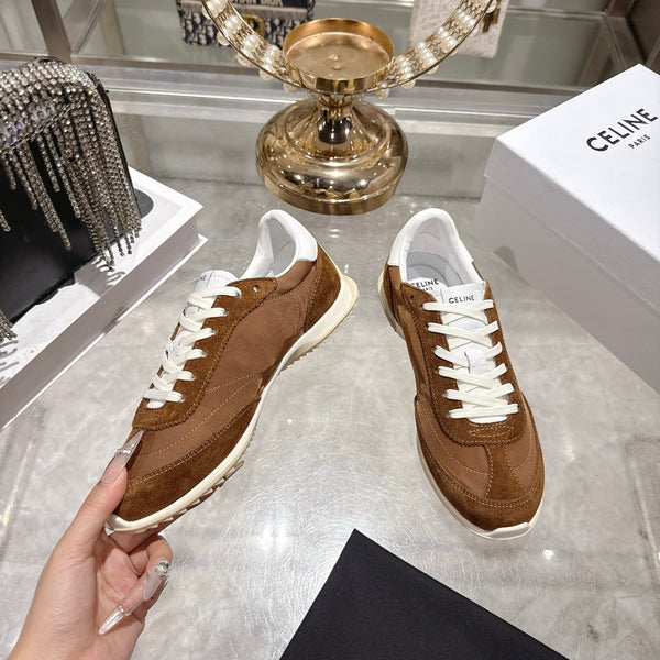 Celine Racer Sneaker Brown Suede Fabric 679819