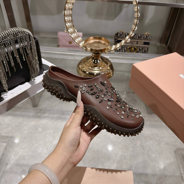 Miu Miu 2026 Embellished Studded Mule Calfskin 999598