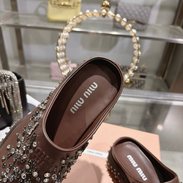 Miu Miu 2026 Embellished Studded Mule Calfskin 999598
