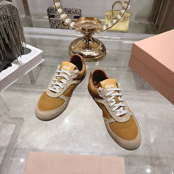 Miu Miu 2026 Gymnasium Sneakers Brown Cream Suede 999616