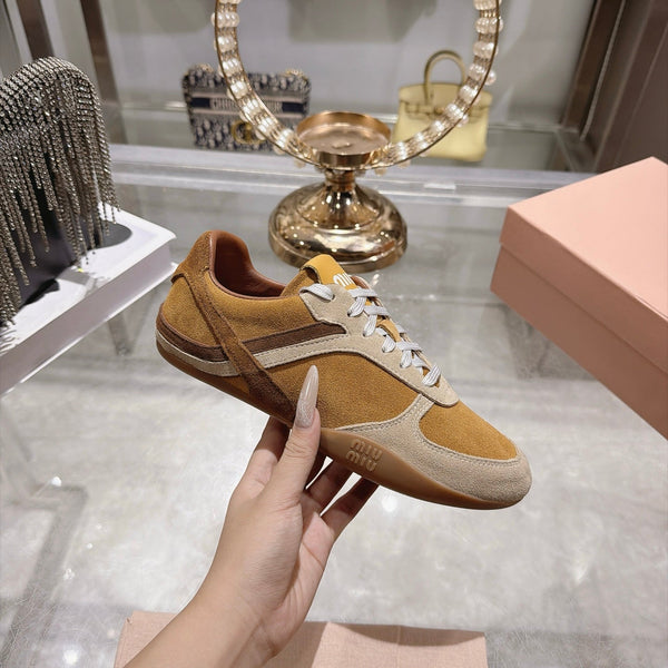 Miu Miu 2026 Gymnasium Sneakers Brown Cream Suede 999616