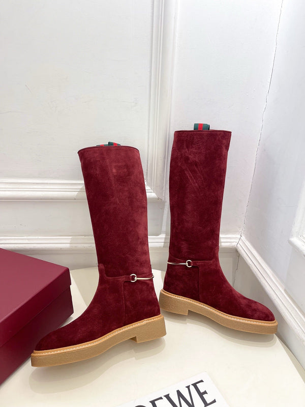 Gucci 25π¬π¬ hight boots wine red suede 435368