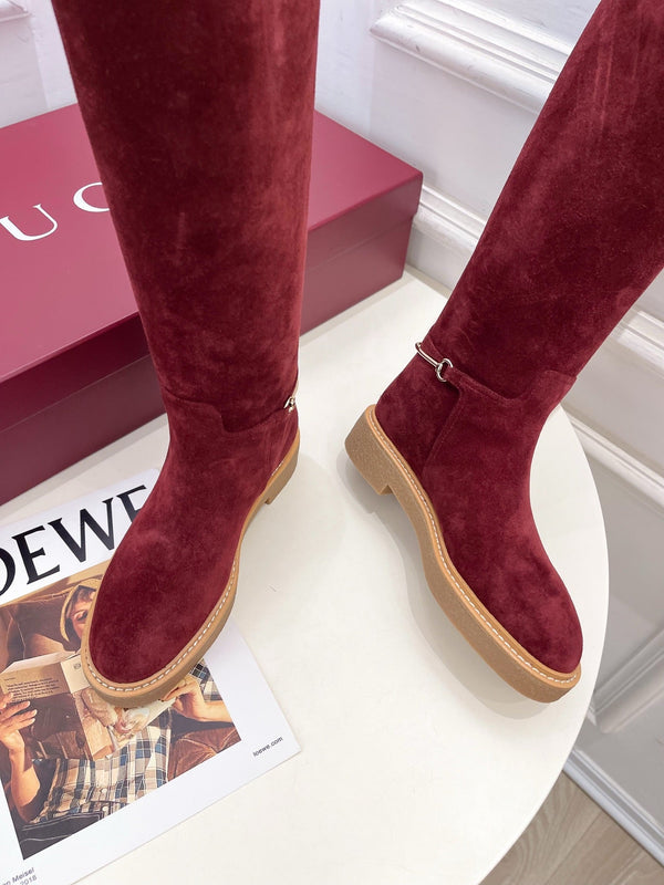 Gucci 25π¬π¬ hight boots wine red suede 435368