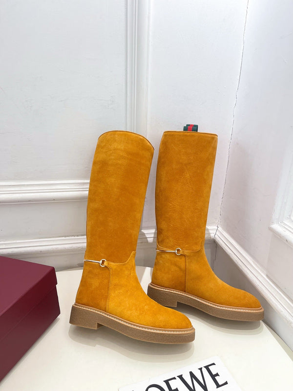 Gucci 25π¬π¬ hight boots mustard yellow suede 435370