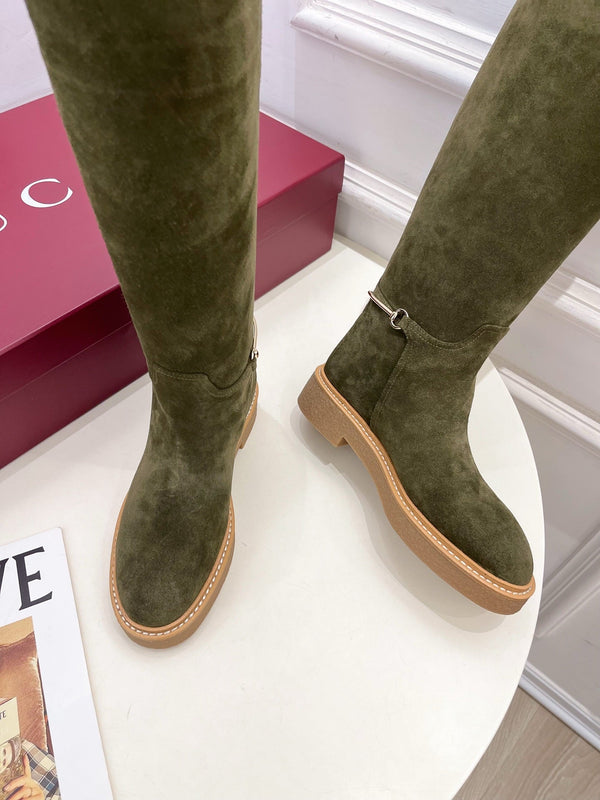 Gucci 25π¬π¬ hight boots olive green suede 435371