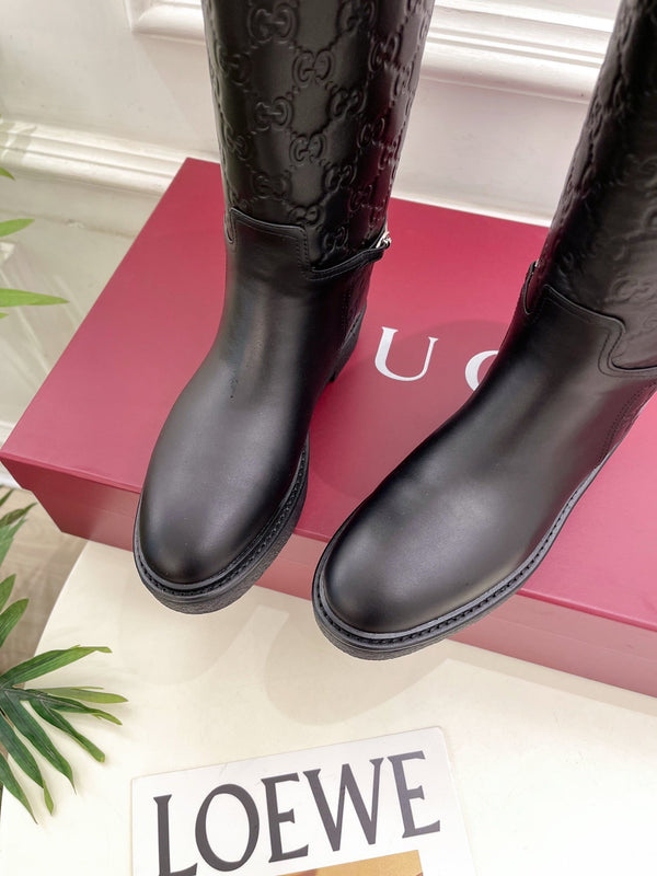 Gucci 25π¬π¬ Horsebit Detail Logo Black Calfskin 435373